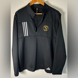 Adidas Continental Since 1871 Patch Pullover Mens M Black 1/4 Zip Sweater NWOT